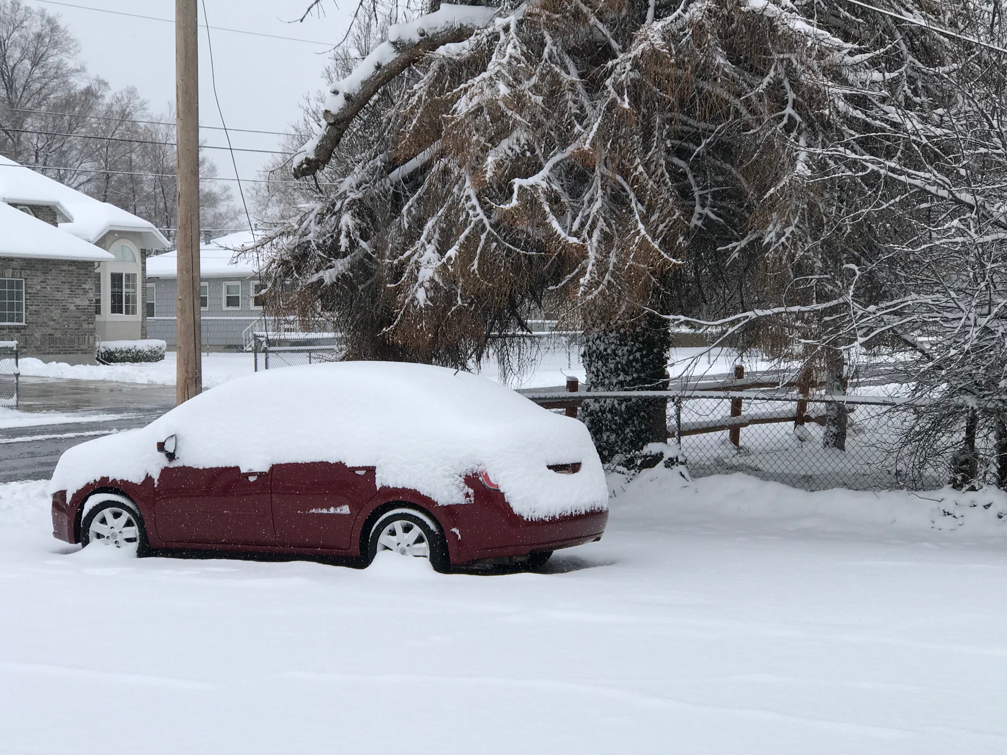 snow covered car